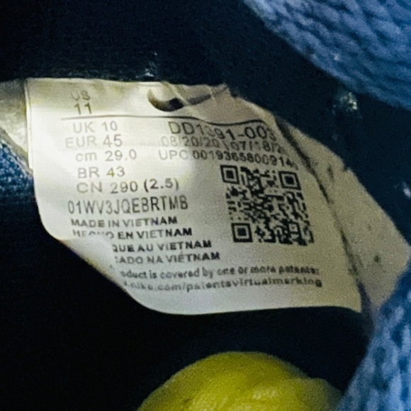 Nike Dunk Low Michigan - Size 11 Blue Yellow Golden State Wolverines Air - Picture 4 of 4